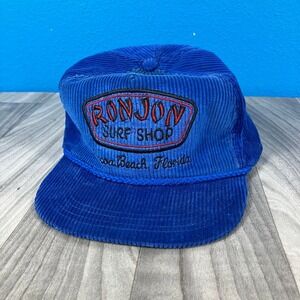 Ron Jon Surf Shop Corduroy Hat Men's Large Blue Florida Beach Vintage